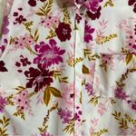 Time & Tru  Floral Pink Button Down Business Casual Blouse Photo 3