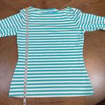 J. McLaughlin  Wavesong Catalina Cloth Striped Shirt Turquoise White Size XS Photo 7