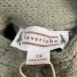 Love Riche  Sweater Womens 1X Green Long Sleeve Chunky Knit Round Neck Sweater NEW Photo 5