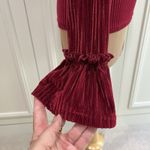 The Fifth Label  Burgundy Ribbed Velvet Top‎ Size XS Bell Sleeve Holiday Stretchy Photo 3