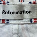 Reformation Charlie Women's White Multicolor Striped Button High Rise Shorts 28 Photo 3