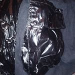 COWGIRL TUFF S Y2K Western Bling Black Shiny Logo Puffer Vest Silver Photo 1