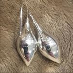 Sterling Silver MICHAEL DAWKINS Puff Teardrop French Wire Earrings Photo 2