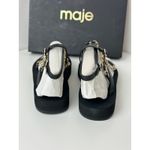 Maje  Frankie Sandals Gladiator Chain Logo Black Leather EU 41 US 10.5 NEW Photo 14