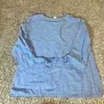 Liz Claiborne  Blue Linen Cotton Blend V Neck Button Front Tunic Top Size L Photo 6