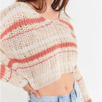 Urban Outfitters UO Sasha Striped Cropped Crochet Sweater Size Small Photo 8