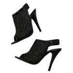 Jenni Kayne BLACK stiletto open toe sling back bikercore studded sexy shoes 8.5 Photo 1