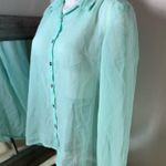 Charlotte Russe Green Button Down Shirt Relaxed Fit Photo 5