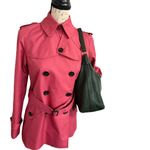 Coach Pink Double-Breasted Trench Coat XS Photo 2