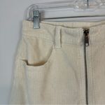 American Eagle AEO | Cream Corduroy Zip Front Super High Rise A-Line Mini Skirt Size 6 Women's Photo 2
