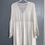 Altar'd State  White Long Bell Sleeve Lace Lined V-Neck Boho Dress Medium Photo 8