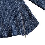Moth Anthropologie Blue Wool Alpaca Pullover Cotton Sweater Zipper Size Medium Photo 2
