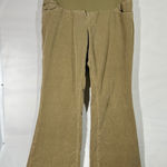 Motherhood Maternity Oh Baby by Motherhood Women Maternity Corduroy Bootcut Pants Khaki Size L Photo 0
