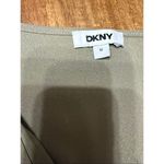 DKNY  V-Neck Chiffon Trim Top Sage Green Size Medium Photo 4