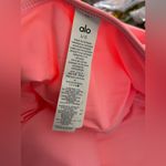 Alo Yoga  NWT Airbrush Streamline Dress Neon Bubblegum Pink & White Size L Photo 7