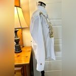 NEIL ALLYN Hand Painted Sax/Violin/Clarinet Chorus~Band~Jazz Tux Blouse Sz S White Photo 4