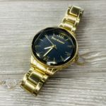 Juicy Couture  Watch Bracelet Women Gold Tone Black Dial Faceted Crystal face Photo 2