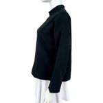 Madewell Women's Black Mockneck Bell Sleeve Cropped Shirt Blouse Size Small Photo 1