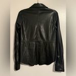 Lulus 🖤 “Polished Attitude” Black Vegan Leather Button-Up Top – Size Medium Photo 3