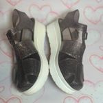 Refresh  Women’s Purple Sparkle Glitter Plastic Jelly Chunky Platform Sandals 9M Photo 4