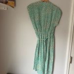 Tucker Silk Cheetah Print Green Turquoise Wrap Belted Shirt Dress Photo 5