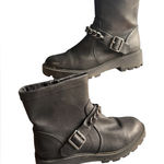 XOXO  Black Combat Boots with Chain Accent Photo 0