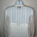 Modcloth  White Sheer Joy Floral Lace Embroidered Mini Shirt Dress M Photo 7