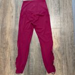 Lole  Womens Small High Waist Leggings Dark Pink Side Pockets‎ Lace Up Athletic Photo 3