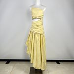 Farm Rio NWOT  Cotton Asymmetric Irregular Pleated Midi Dress Sz M Hollowed Waist Photo 1