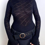 Free People  Black Long Sleeve Bodysuit Photo 0