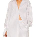 Helsa  Cotton Poplin Stripe Oversized Shirt Photo 0