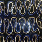 STENAY Vintage Silk Blouse Sequin Dressy Sparkle Evening Black Blue Gold Size S Photo 2