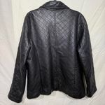 Siena Elegant Black Quilted Leather Jacket Vintage Size 16 Photo 1
