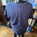 Current/Elliott Current Elliott navy & pink striped 1/S knit boat neck tee Photo 1