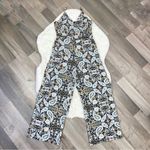 Loft Paisley Sleeveless Surplice Top Wide Leg Jumpsuit Black Multi Size 0 Photo 14