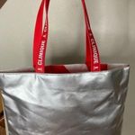 Clinique NWOT Silver Metallic Tote Bag Photo 1