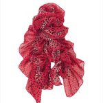 None Sheer Animal Print Scarf, Pink, Black, White, Gold Photo 4