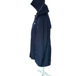 London Fog Water Resistant Navy Gold Accents Hooded Trench Coat Medium Photo 6