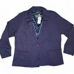 Torrid  Women’s Size 2 Navy Blue Blazer NWT Stretch One Button Lined Jacket Photo 0