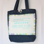 Funny White on Blue Denim Pet Lover Open Top Unlined Tote Bag NEW Photo 7