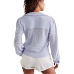 Free People  Purple Open Weave Cropped Snowdrift Pullover Top Sweater size XS Photo 4