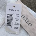 Halo Ivory Baltic Hues Womens Textured pants size 12 NWT Skinny Beach Classic White Photo 2