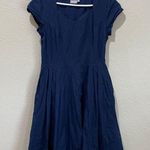 Eshakti Navy Blue Cotton Fit-And-Flare Dress Sweetheart Neckline Size 12 Photo 7