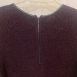 Loft Plum Sweater Dress in Deep Purple with Leather Trim Neckline Photo 2