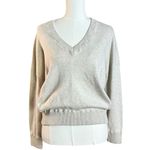 Zadig & Voltaire  Brumy Smooth Knit Cotton V Neck Sweater Ecru Size Small Neutral Photo 6