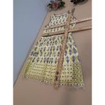 Max Studio Dress Women's Medium Yellow Gray Sleeveless Fit and Flare Lace Photo 10