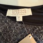 American Glamour Badgley Mischka Sequin Top Blouse Black Sheer Long Sleeves XL Photo 7