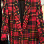 Caroll Reed Women's Carroll Reed Blazer XL Red Plaid vintage Photo 0