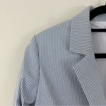 Carolina belle Blue and White Pinstriped Button Front Blazer Jacket Size Small Photo 1