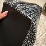 Tory Burch Gemini Link Canvas Tote Navy Black Striped Chain Print Large Bag Photo 13